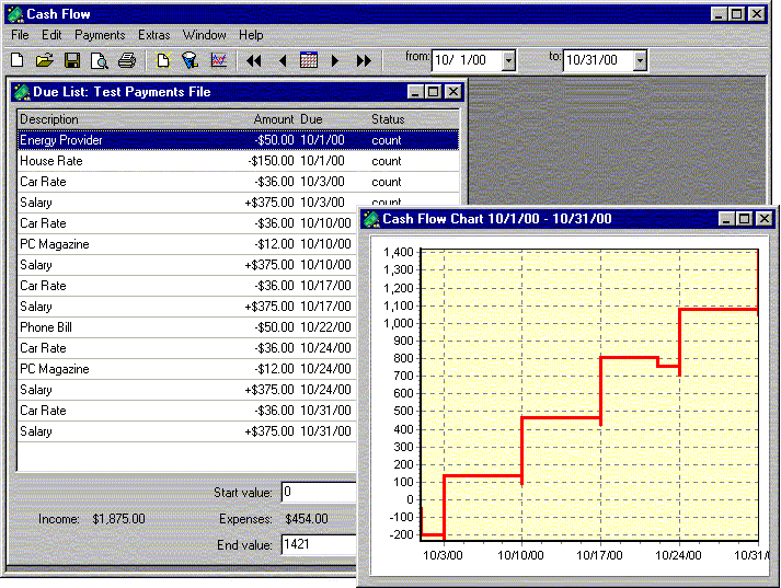 Cash Flow Screenshot